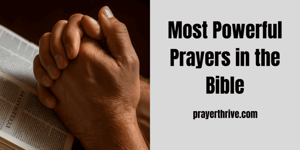 An open Bible with soft light shining across its pages, symbolizing the 7 Most Powerful Prayers in the Bible.