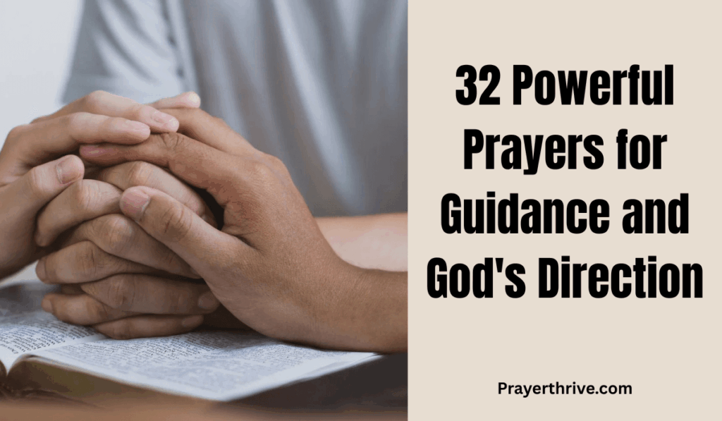 A person kneeling in prayer with hands lifted toward the sky, seeking wisdom and clarity from God. This image reflects Prayers for Guidance and God's Direction.