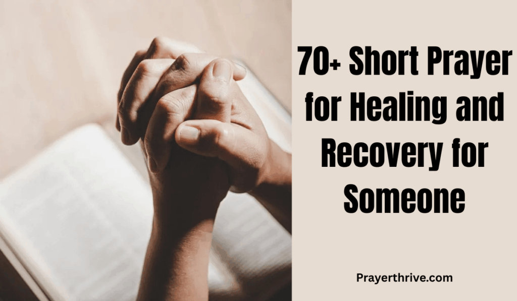 A person quietly praying at sunrise, hands lifted in hope, symbolizing a short prayer for healing and recovery for someone in need.