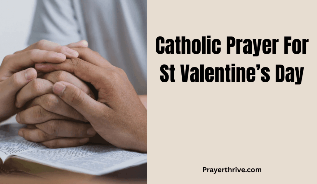 A peaceful image of two people praying together in a church pew, symbolizing love, faith, and unity, reflecting Catholic Prayer For St Valentine’s Day.