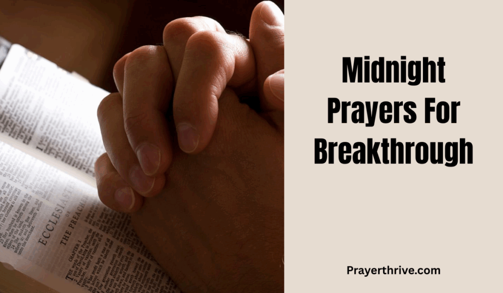 A believer kneeling in quiet devotion during midnight prayers for breakthrough, seeking God’s presence and power in the stillness of the night.