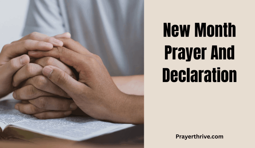 A believer lifts hands in worship while reading the Bible, reflecting on New Month Prayer And Declaration.