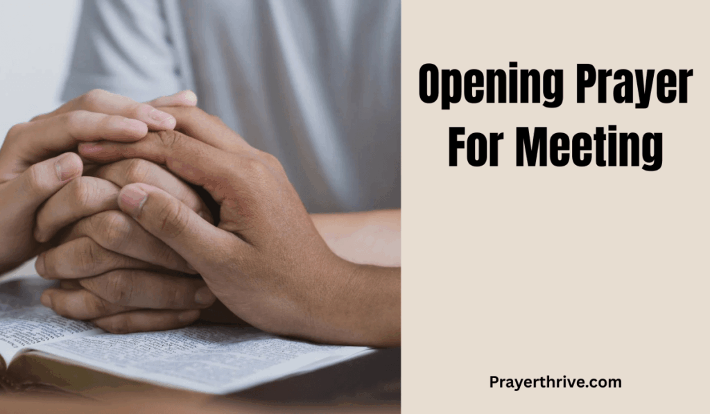 A group of believers bowing their heads together as they begin with an Opening Prayer For Meeting.