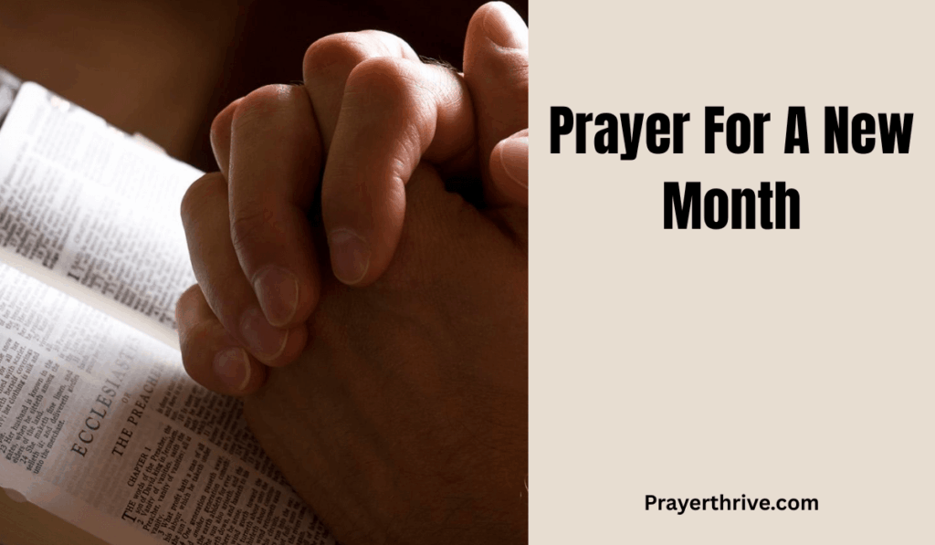 Folded praying hands symbolizing hope and devotion, reflecting the power of prayer for a new month.
