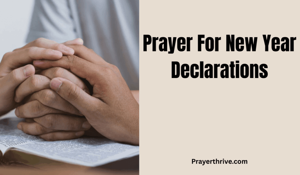 A peaceful believer praying with hands lifted at sunrise, symbolizing hope and renewal through prayer for new year declarations.