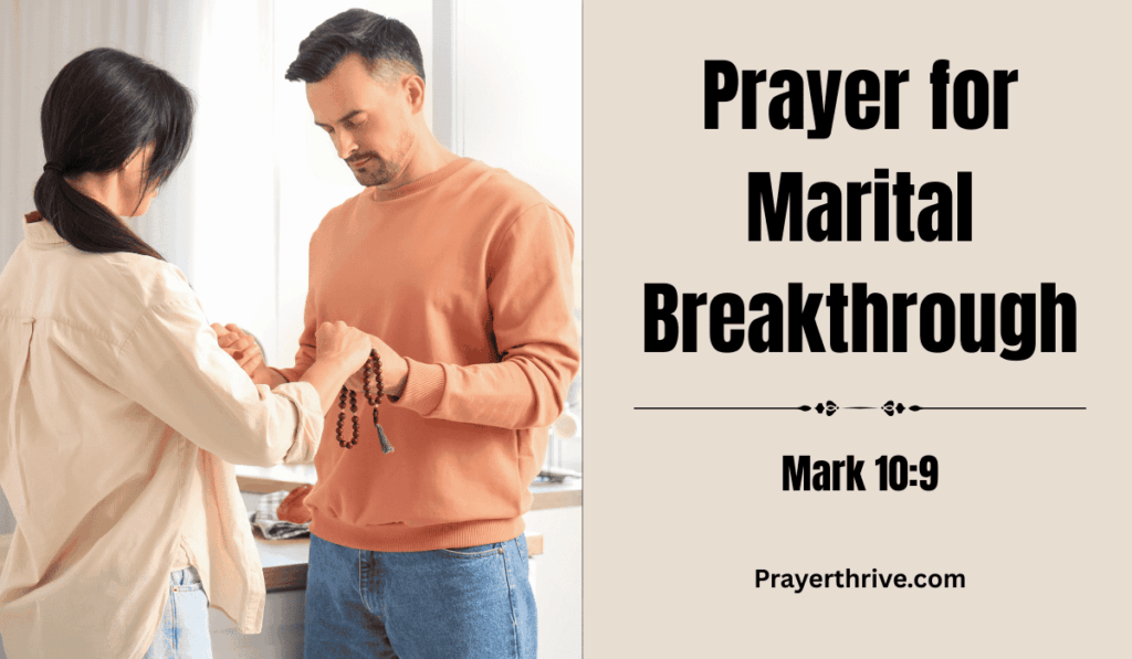 A couple holding hands in prayer, seeking God’s presence together as they believe for a prayer for marital breakthrough.