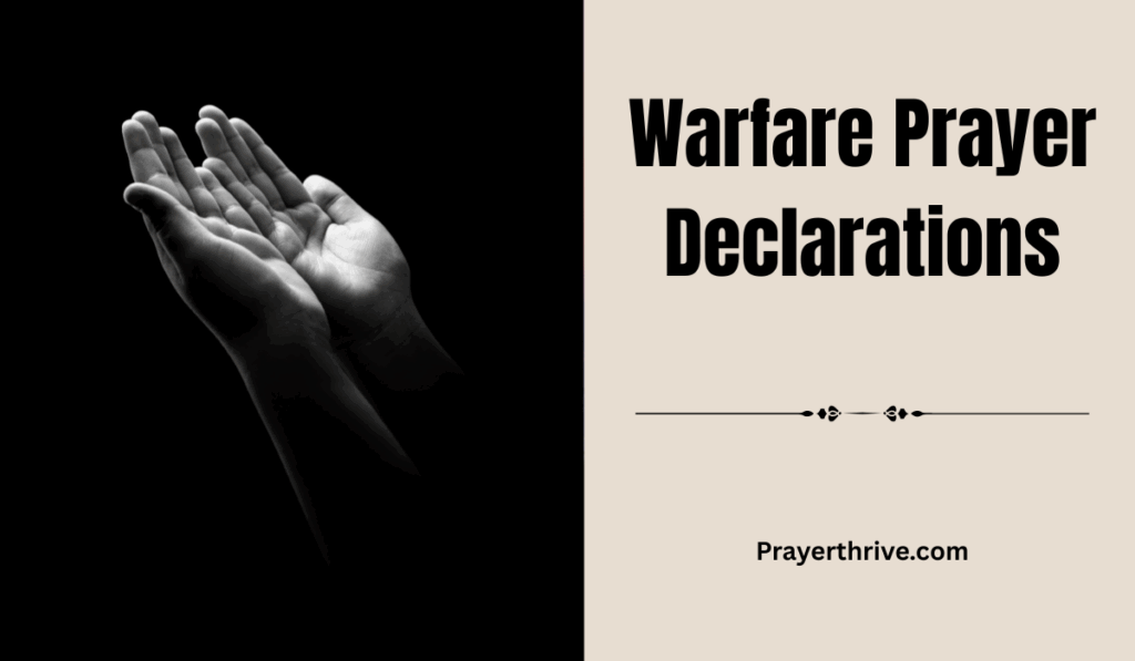 A believer praying with uplifted hands at dawn, symbolizing victory through faith and warfare prayer declarations.