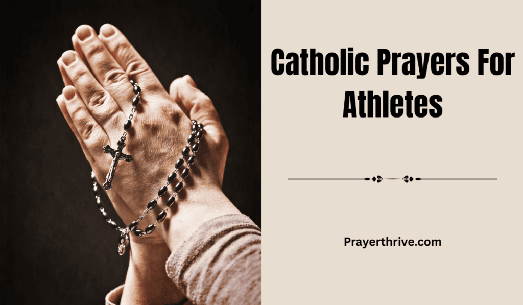 A young athlete kneels on the field in quiet prayer before a game, trusting in God’s strength — a beautiful reflection of Catholic Prayers For Athletes.