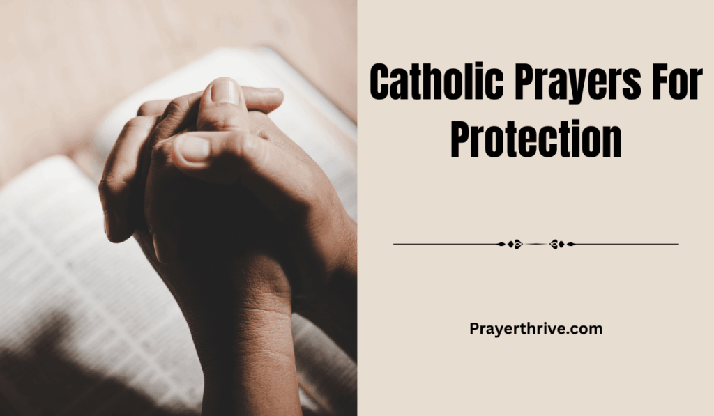 A peaceful candle-lit scene of a person praying with folded hands, symbolizing divine safeguarding through Catholic Prayers for Protection.