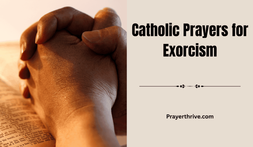 A serene image of hands clasped in prayer, symbolizing faith and spiritual protection, illustrating Catholic Prayers for Exorcism.