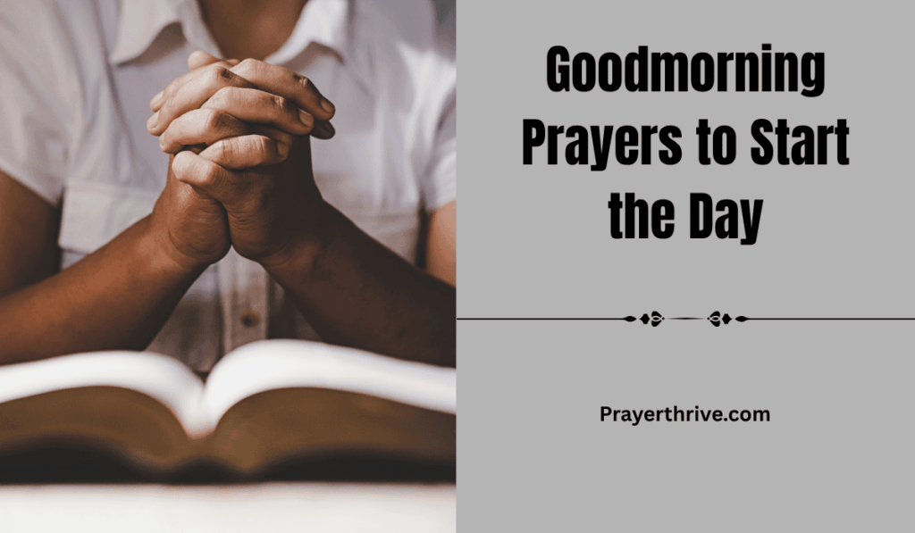 A peaceful sunrise shines through a window as a person bows their head in quiet reflection, whispering goodmorning prayers to start the day.