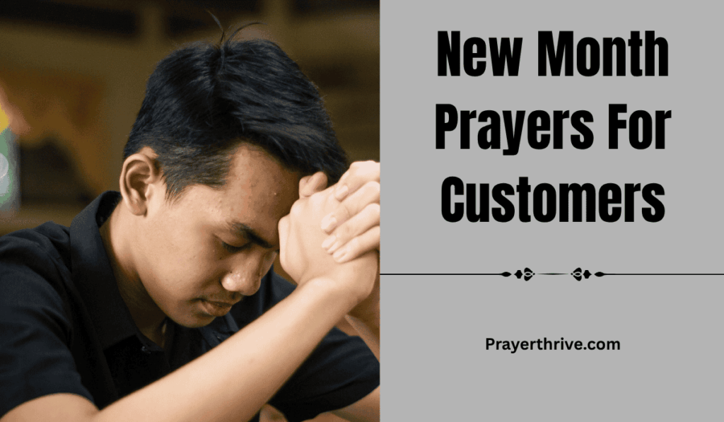 A small business owner joyfully praying over her store at sunrise, thanking God for her customers and blessings, symbolizing New Month Prayers For Customers.