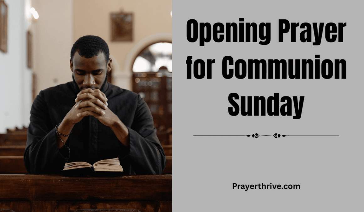 A peaceful church sanctuary where believers bow in reverence before Communion, reflecting quietly in an opening prayer for communion Sunday.