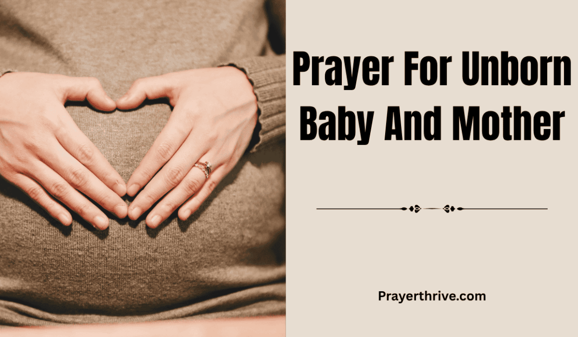 A mother gently resting her hands on her pregnant belly, praying for peace and protection — symbolizing the beauty of prayer for unborn baby and mother.