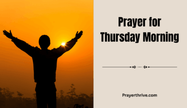 A peaceful sunrise shining through trees with hands lifted in worship, symbolizing hope, renewal, and prayer for Thursday morning.