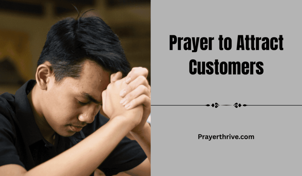 A small business owner praying over their shop counter, believing God for increase through prayer to attract customers.