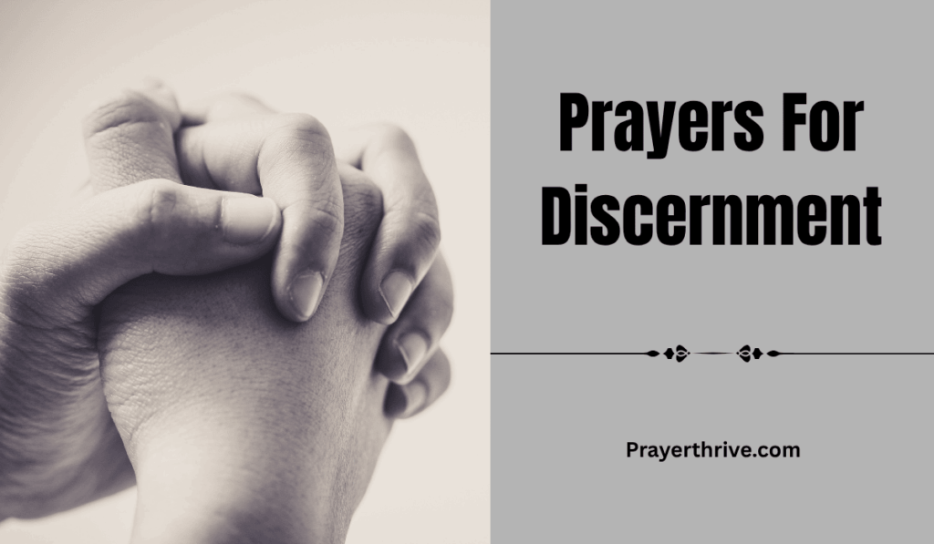 A person sitting quietly with an open Bible and eyes closed in deep prayer, seeking clarity and direction through heartfelt prayers for discernment.