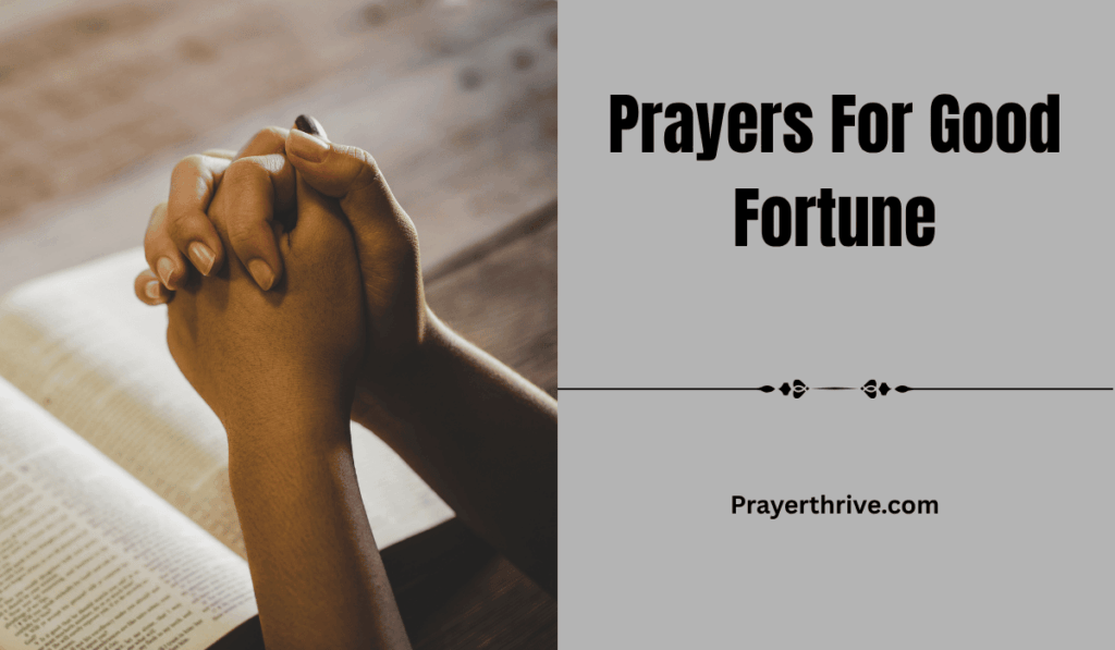 A pair of praying hands surrounded by a soft, golden light, symbolizing hope and Prayers For Good Fortune.