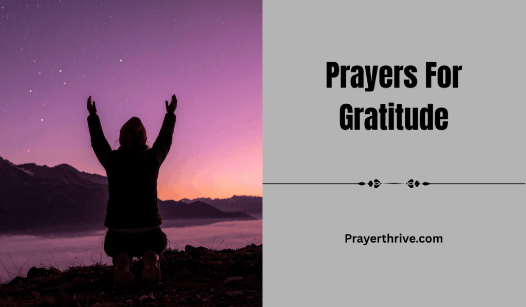 A peaceful person kneeling in prayer at sunrise, giving thanks to God for blessings received, embodying heartfelt prayers for gratitude.