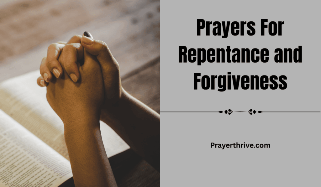A pair of praying hands bathed in soft light, reflecting the serenity and hope found in Prayers For Repentance and Forgiveness.