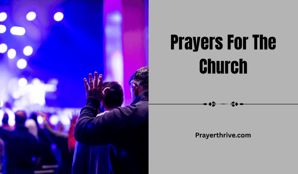 A congregation lifting hands in worship, bathed in warm sunlight, symbolizing unity and prayers for the church.