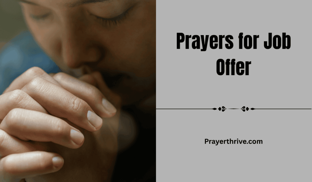 A person sits quietly in prayer with hands clasped, trusting God for a new opportunity through heartfelt prayers for job offer.
