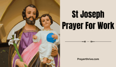 A peaceful image of St. Joseph holding a baby in his arm, symbolizing care and protection, reflecting the spirit of the St Joseph Prayer for Work.