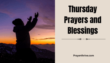 A person kneeling in serene morning light, hands clasped in heartfelt Thursday prayers and blessings, surrounded by calm nature.