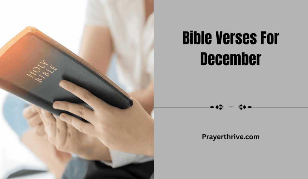 A cozy winter scene with a Bible open on a table, softly lit by candles, symbolizing reflection on Bible Verses For December.