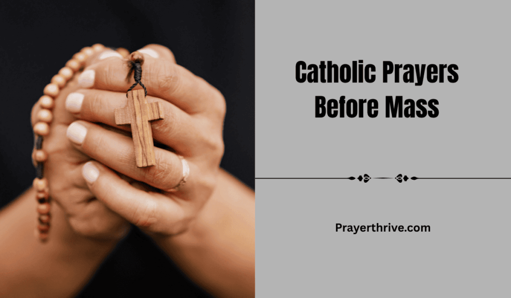 A person in quiet prayer before Mass, reflecting on Catholic Prayers Before Mass.