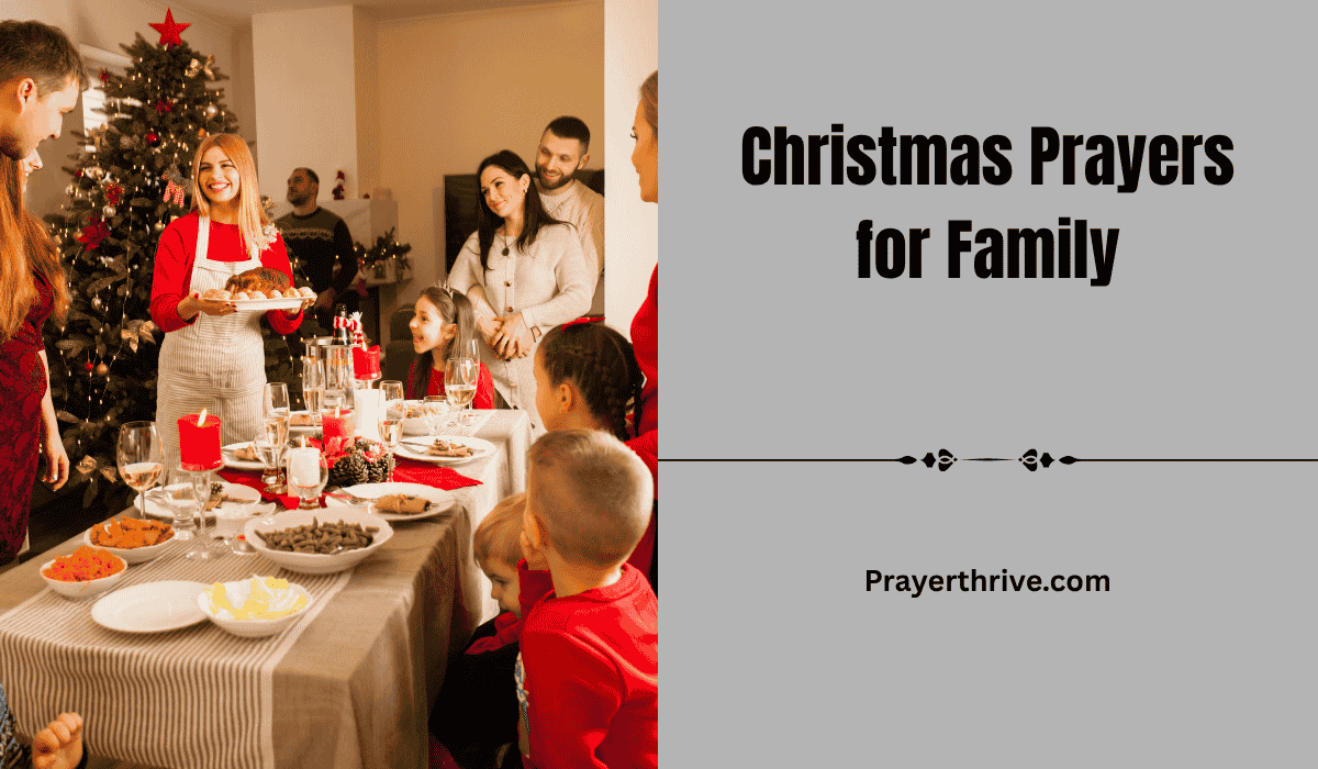 A peaceful family gathered in prayer during Christmas, sharing love and hope through Christmas Prayers For Family