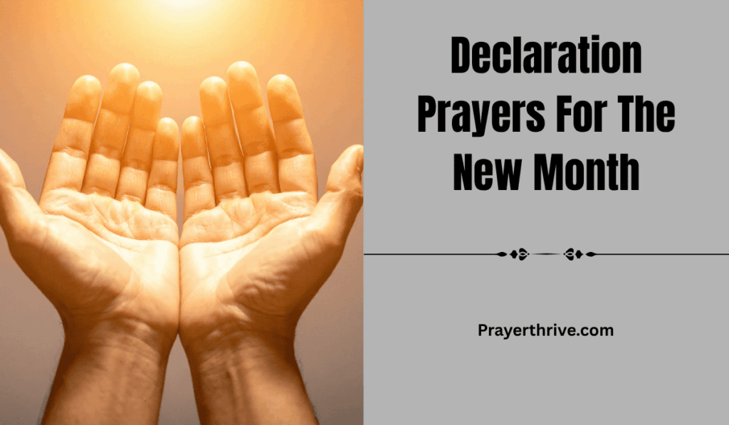 A serene morning scene with hands raised in prayer, symbolizing Declaration Prayers For The New Month and new beginnings.