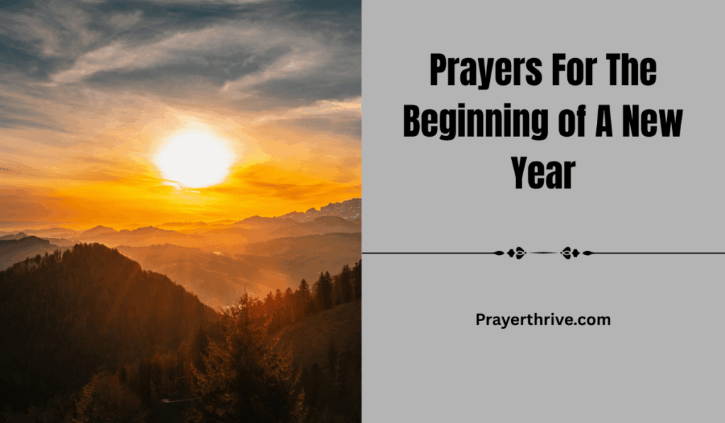 A serene morning sunrise over a quiet landscape, representing Prayers For The Beginning of A New Year.