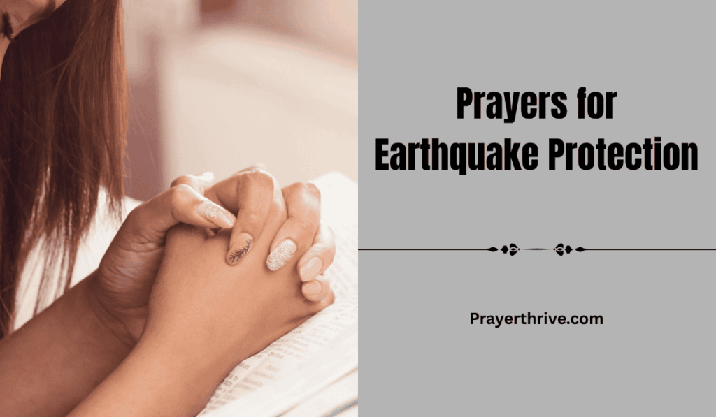 A person praying earnestly for safety and calm, emphasizing Prayers for Earthquake Protection.