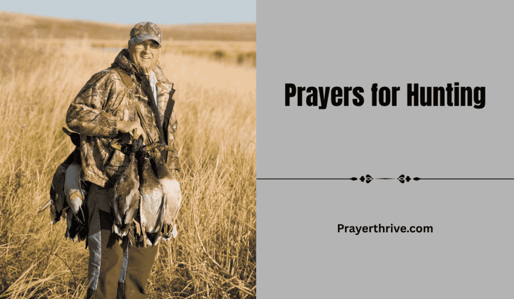 A hunter kneeling in the forest in prayer, seeking God’s guidance through prayers for hunting.