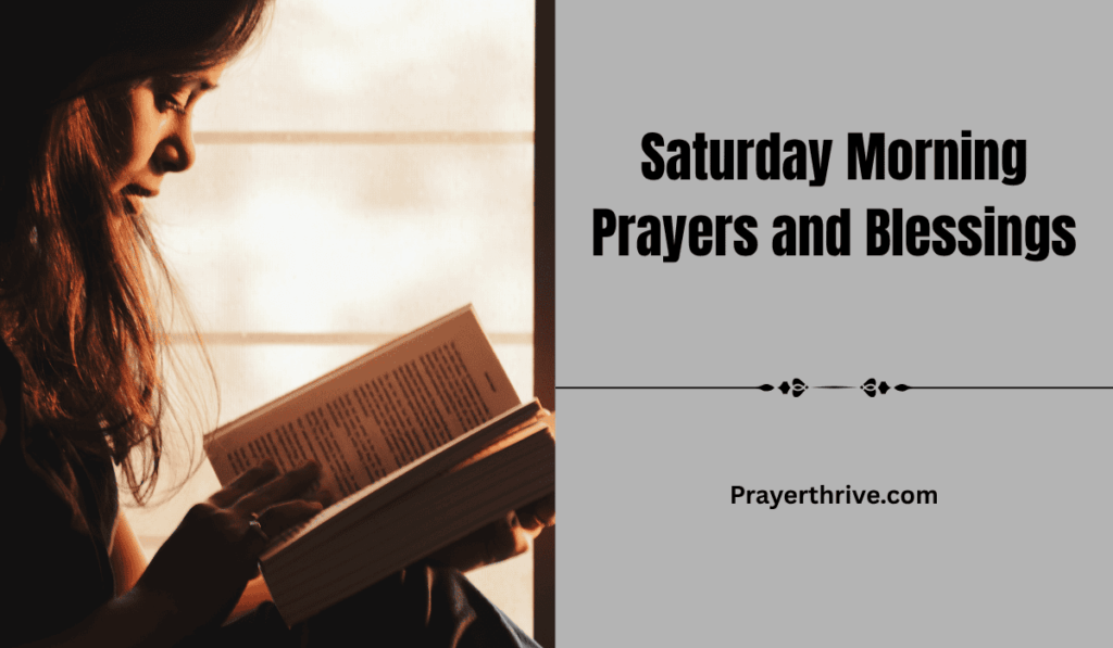 A person sitting by a window with an open Bible, whispering Saturday Morning Prayers and Blessings in quiet reflection.
